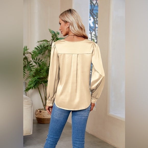 Graceful Comfort V-Neck Long Sleeve Top - Picture 3 of 5